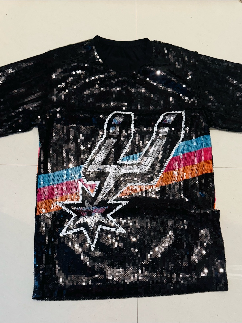Sequin women’s Black San Antonio Spurs Logo jersey dress